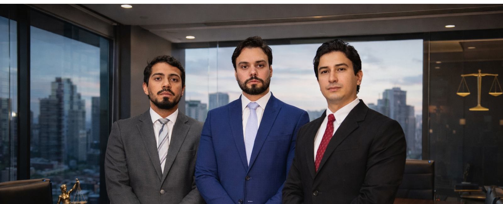 Dr. Osmar Neves e os sócios no escritório NPL, com vista para Belém